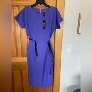 Dioni Violet Sheath Dress with Belt- NWT- size S
